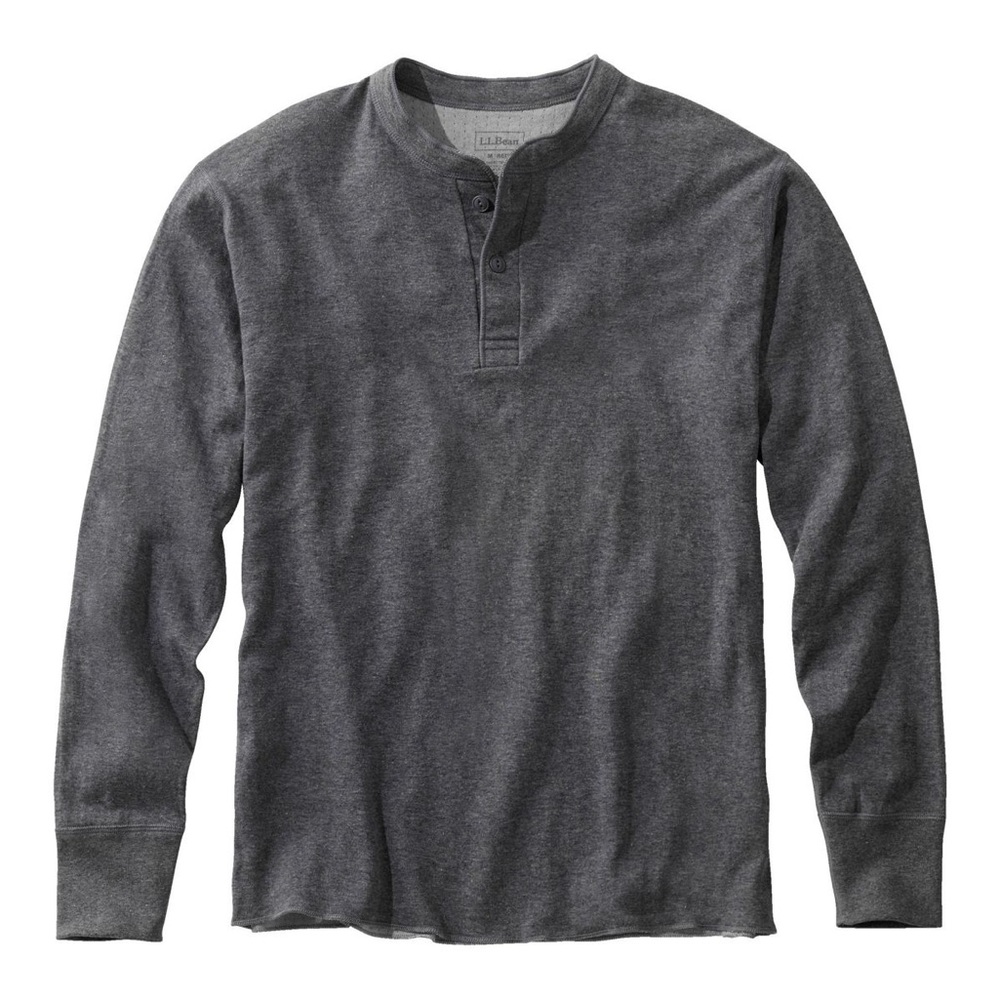 LL Bean Men’s Two Layer River Driver’s Traditional Fit Henley Cotton/Wool Blend